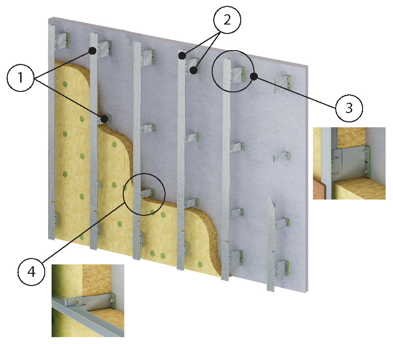 ENSAVE Light System Unterkonstruktion Kaufen Detail Fassadensystem Dämmung Montage