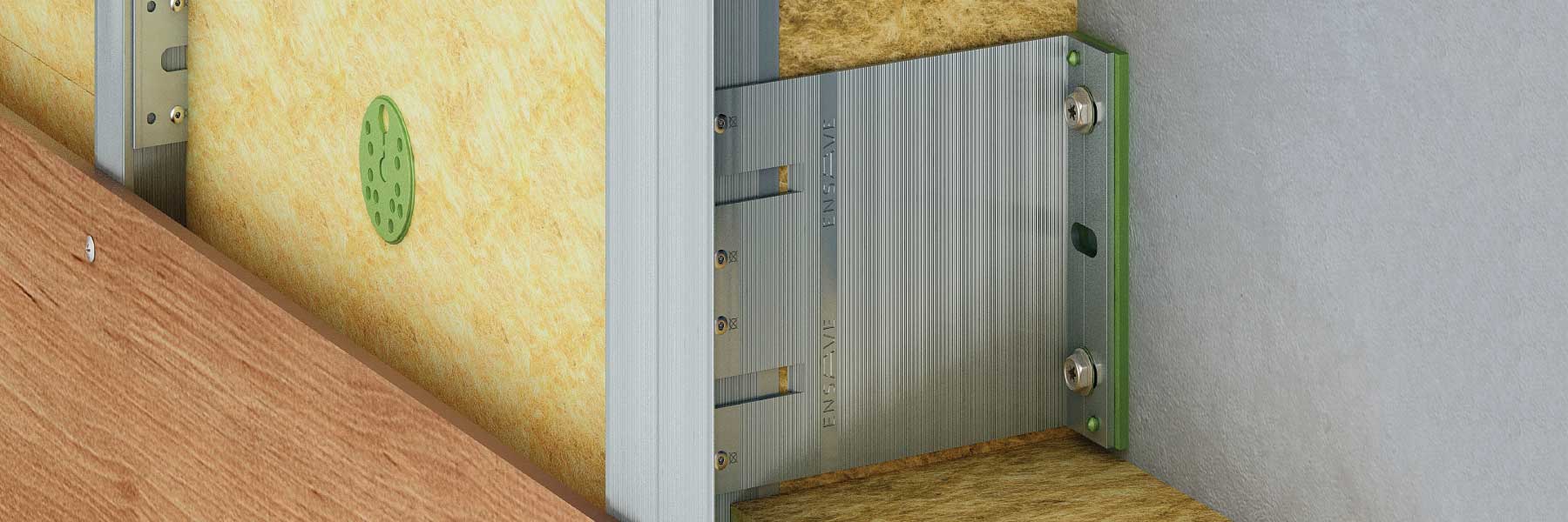 Slider ENSAVE Heavy System Unterkonstruktion Kaufen Detail Fassadensystem Dämmung Montage