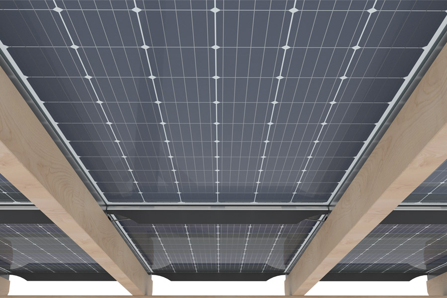 System 4S FriSolar Roof Carport Photovoltaik Stromerzeugung Profilsystem Carportsystem Holzunterkonstruktion