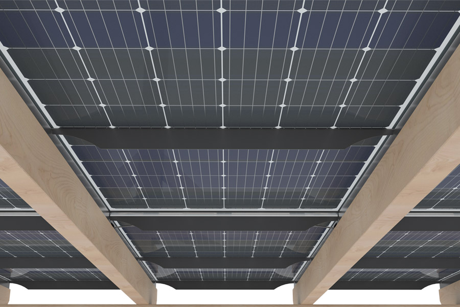 System 4S+ FriSolar Roof Carport Photovoltaik Stromerzeugung Profilsystem Carportsystem Holzunterkonstruktion