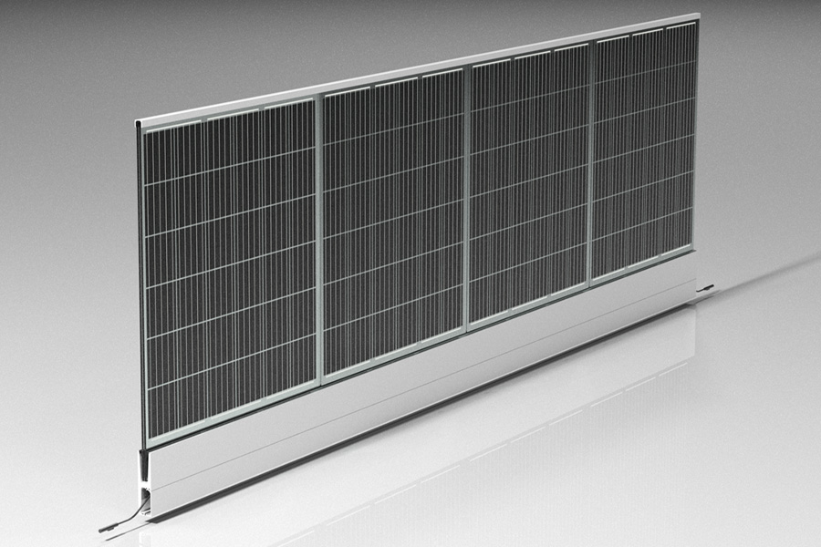 FriSolar Railing Photovoltaikgeländer Detail Nurglasgeländer Stromerzeugung Railingprofil