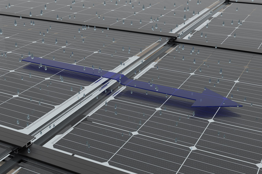 FriSolar Roof Carport Photovoltaik Stromerzeugung Regenfluss Dichtheit