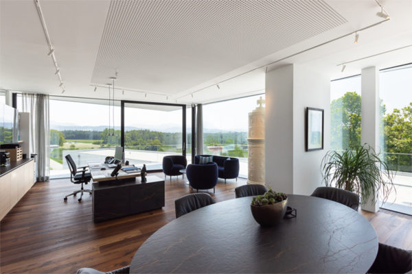 GS Frame Glasfassade Bodenbuendig Glasfassade Modern Wohnbereich Offen Innen