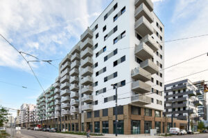 Nordbahnhof Wien Fassadenverleidung Hinterlueftete Fassade Frifacade Aluminium Verbundplatten Etalbond Wohnanlage