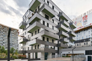 Nordbahnhof Wien Fassadenverleidung Hinterlueftete Fassade Frifacade Aluminium Verbundplatten Etalbond Wohnanlage Modern