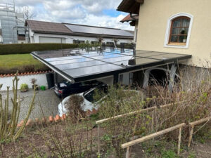 FriSolar Roof Carportueberdachung Photovoltaik Elektroauto Ueberkopfverglasung Energiegewinnung